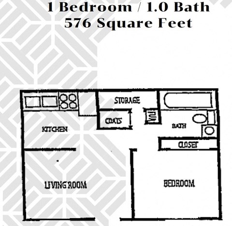 a floor plan of a small house with a bathroom and a living room